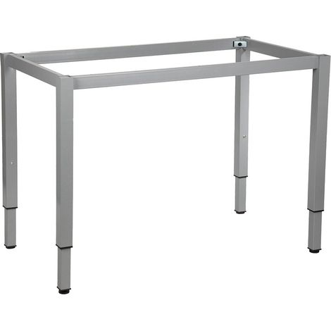 Struttura per scrivania o tavolo con gambe quadrate NY-A057/K regolabile - 136x66 cm, alluminio