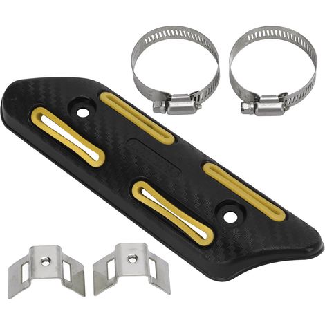 Protège-échappement thermique isolant pour motos 4 temps, quads, SSV tout-terrain, jaune, couvre-système anti-chaleur (1/5)