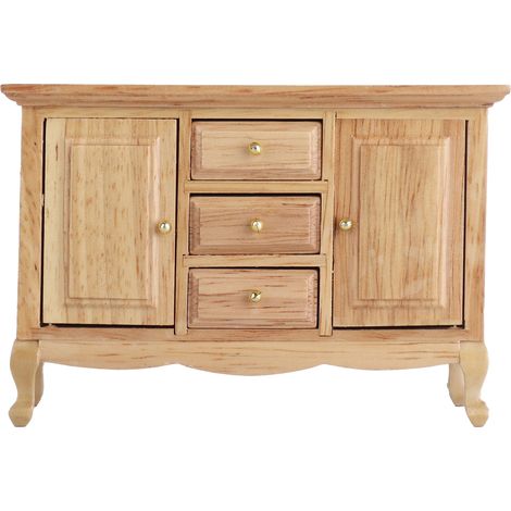 Armoire miniature 1:12 en bois avec doubles portes pour maison de poupée - meuble de décoration (1/5)