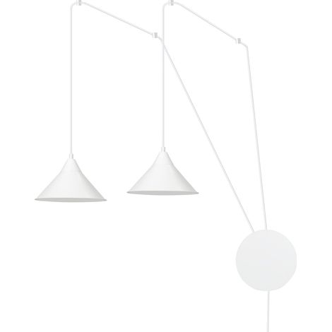 Lampada a sospensione Emibig Abramo bianca 2xE27 Ø24 cm (1/5)