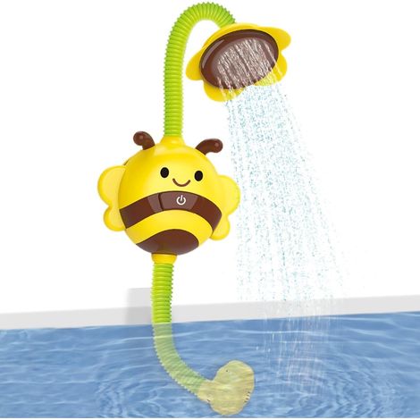 Pulvérisateur de bain pour enfants , en forme d'abeille , rotatif , à ventouse électrique Jouet jet
