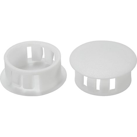 Bouchons de Trou en Plastique, 50 Pcs 20mm(13/16") Bouchon de Trou de Pare-Chocs à Vis à Encastrer de Type Rond pour Couvrir Les Trous Ronds des Meubles de Cuisine, Blanc (1/4)