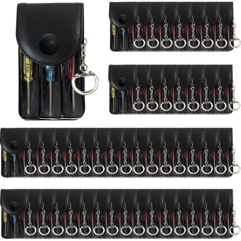 Irovami 48 ensembles de mini tournevis portables porte-clés pendentif 3 en 1, petit étui pour tournevis portable de type Y à onze caractères (1/5)