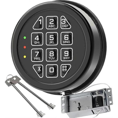 Clavier de remplacement pour serrure de coffre-fort électronique avec serrure à solénoïde et 2 clés de secours (serrure à solénoïde) (1/5)