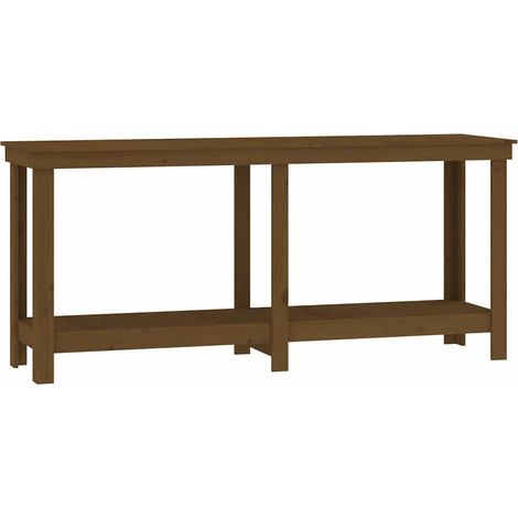 vidaXL Banco de trabajo madera maciza de pino marrón miel 180x50x80 cm (1/2)