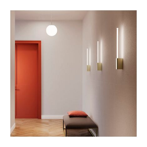 Brilliant Lampada da Parete LED 1 Luce 7W Diffusore Cilindrico in Alluminio Verniciato Bianco CCT Selezionabile 2200K 2700K 3000K IP20 70.2cm
