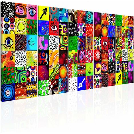 Tableau abstraction colorée - 225 x 90 cm (1/4)