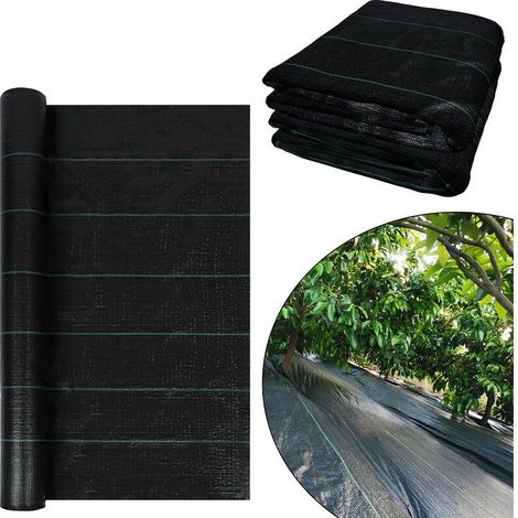 Paillage pour plante Rouleau de toile anti-mauvaises herbes avec piquet, 2 x 5 m, désherbage pour jardin et parterres HENGMEI