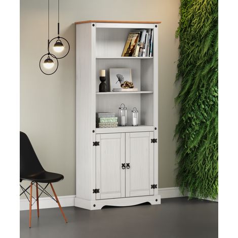 Corona White 2 Door Large Bookcase (1/4)