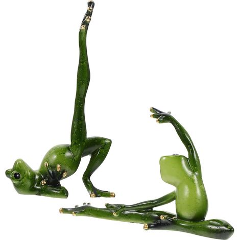 Frosch Dekoration Harz Figur 2 Stück Yoga Posen Wohnkultur
