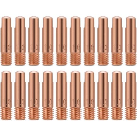 Embouts de contact de soudage Embout de contact en cuivre de 20 pièces pour les consommables de torche de soudage 15AK MIG / MAG (1.0) (1/4)