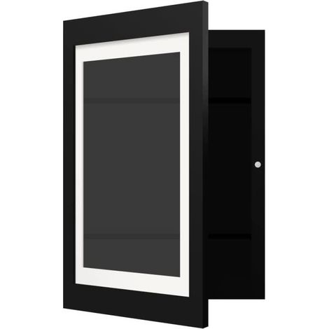 Cadre Photo En Bois Noir - Verre Trempé 26x35 Pouces - Pour Dessins Et Photos - Usage Domestique Ou Bureau - 1 Pièce (1/5)