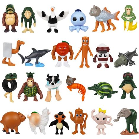 Lot de 24 figurines Brainrot italiennes, jouets italiens, figurines Tung Sahur, jouets amusants, figurines de collection, décorations de bureau originales, cadeaux pour les fans, les collègues et les