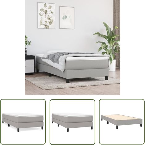 The Living Store Boxspringbett mit Matratze Hellgrau 100x200 cm Stoff - Boxspringbett - Doppelbett - Bettenrahmen - Matratze - Matratzenauflage (1/5)