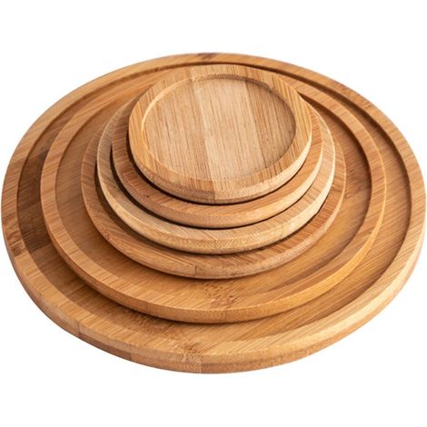Bac À Plantes - Support Pour Pot En Bambou - Pour Intérieur Jardinage Décoration - 6 Pièces (1/5)