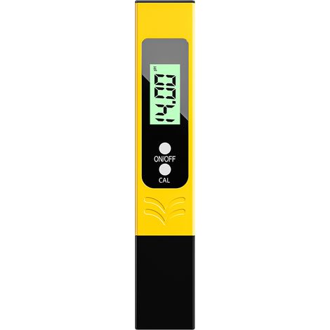 pH Metre Haute Précision (± 0.01), Testeur pH Piscine avec Écran LED Rétroéclairé Bleu et Compensation Automatique de la Température, pour Eau Potable/Piscine Analyse de l’eau-Jaune (1/5)
