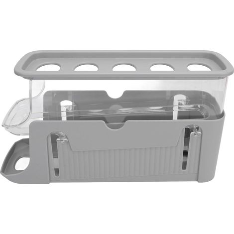 Distributeur d'œufs à roulettes pour réfrigérateur, 2 étages, support à œufs roulant, distributeur automatique d'œufs de réfrigérateur, grande capacité (1/5)
