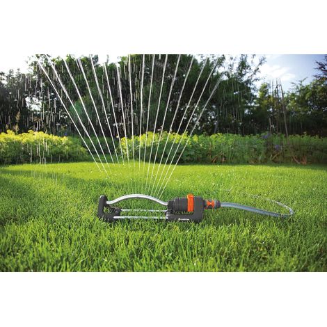 Aspersor para superficies cuadradas: Aspersor para riego de superficies de 90-220 m², alcance 7-17 m, distancia máx. del chorro. 13 m, filtro metálico integrado (1/4)