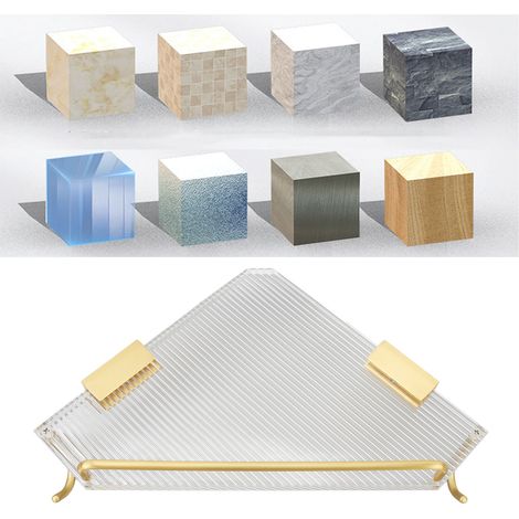 Wandregal fürs Badezimmer, gefertigt aus raumlufttauglichem Aluminium und butterfarbenem Acryl mit Haken, bohrfrei. (1/5)