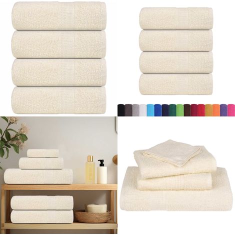 vidaXL Gästetücher 4 Stk. Creme 30x50 cm 360 g/m² 100% Baumwolle (1/5)
