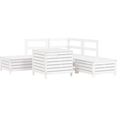 Maison Exclusive - Set Divani da Giardino 6 pz Bianco in Legno Massello di Pino (1/5)