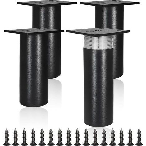 Four-piece adjustable furniture leg set, 10-11 mm, aluminum alloy table legs, furniture feet, with screw support feet, suitable (1/5)