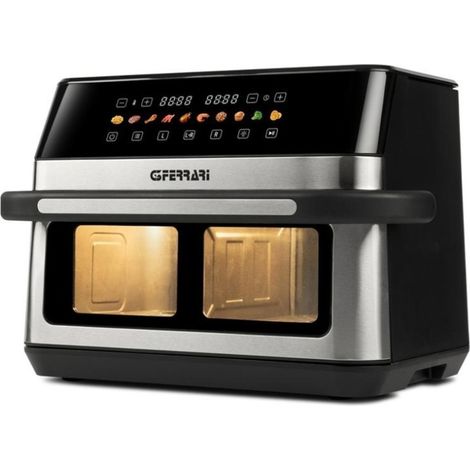 Doppelte XL Heißluftfritteuse 6+6L mit digitalem Display und 10 Programmen, 49,5 x 33 x 34 cm