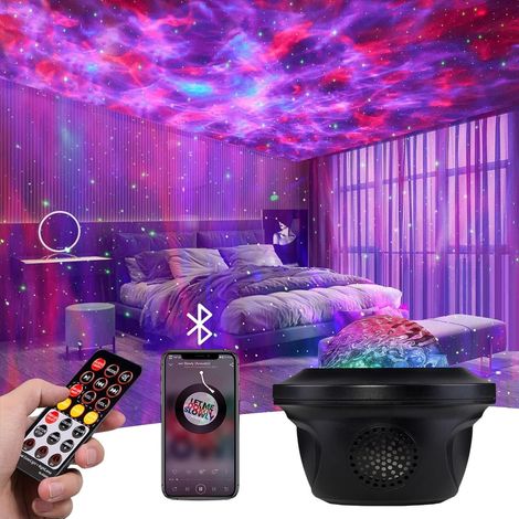 Proiettore stellare, luce notturna con telecomando e altoparlante Bluetooth, per la camera da letto... / Modalità notturna 3, luminosità regolabile e timer (1/5)
