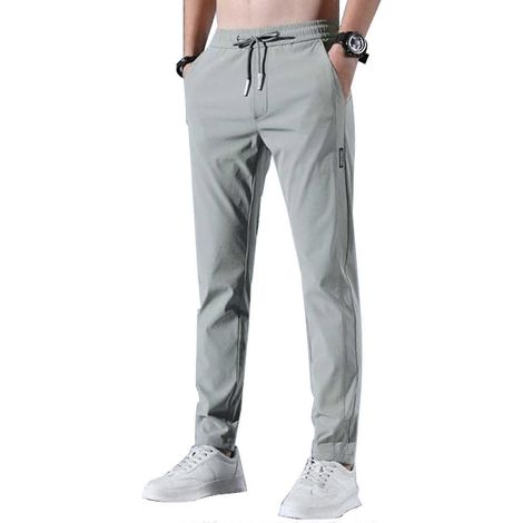 Schnelltrocknende, dehnbare Jogginghose für Herren, atmungsaktiv und kühl, mit Kordelzug. (1/4)