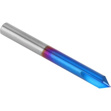 Fraise à chanfreiner à 90° à 2 dents, revêtement bleu, acier au tungstène et carbure cémenté, outil à main, 5 x 50 mm (1/5)
