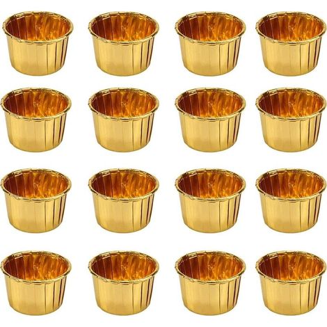 50 Pieces Molded of Cooking in Paper alloy, Caissettes Cupcakes, Moulle Mini Cupcakes, caissettes for Cupcakes and Muffins for The Weddings, parties and Other Celebrations to theme (Or)- (1/5)