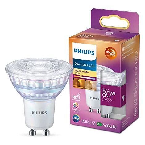 Philips LED, Faretto, 80W, GU10, 1 pezzo, Luce Bianca da calda a fredda, Dimmerabile (1/4)