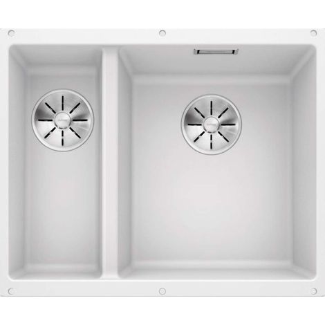 Blanco Subline 340/160 - Silgranitspüle, 56x46 cm, Spülbecken rechts, Weiß 523562