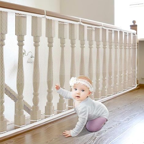 Filet de Protection Enfant,Filet de Sécurité pour Bébé,Filet Protection Balcon,Barriere Filet Securite Escalier,Filet Protection Anti-Chute pour Escaliers (3 0.9m) (1/5)