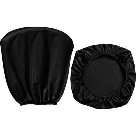 Housse de chaise de bureau en PU housse de fauteuil extensible amovible chaise pivotante protecteur étanche à l'huile pour banquet maison, noir-LIAIKI (1/5)