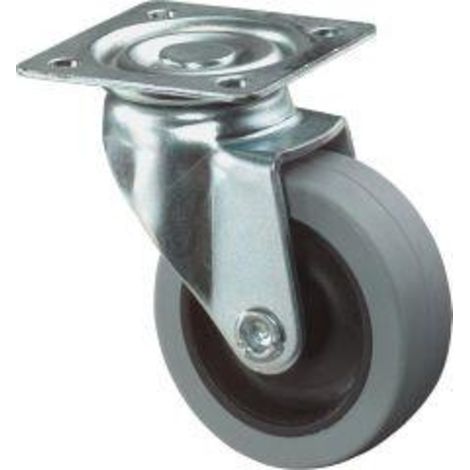 BS Rollen Lenkrolle A200.A80, mit Platte, Durchmesser 80, B 21mm, 50kg, Gummi (1/3)