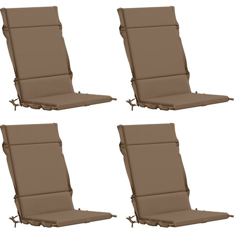 Hochlehner-Auflage GEMERT 4 stk. 100 % Polyester Taupe vidaXL (1/5)