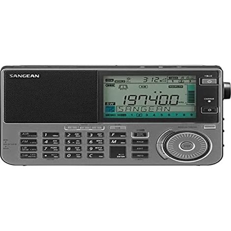 Sangean ATS-909X2 Negro Receptor Digital Multibanda PLL, FM-RDS, MW, LW, SW y Banda Aérea, 1674 Memorias, SSB, Cargador Inteligente y Pantalla LCD de Gran Tamaño