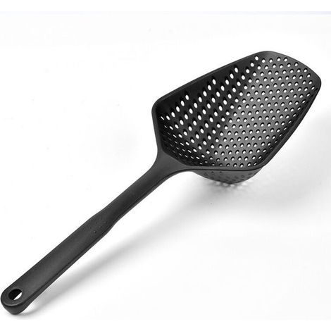 1 passoire de cuisine, cuillère écumoire avec long manche, passoires de pelle de drainage, pelles à fuite d'eau, pelles à glace,