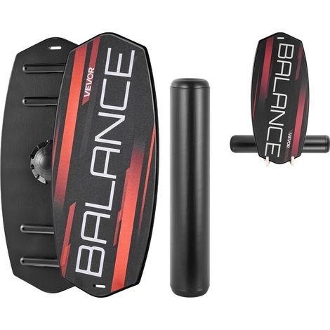 Planche d'Équilibre, Planche à Rouleau Hauteur Réglable 3 Niveaux, pour Fitness Tronc Entraînement Équilibrage Surf Proprioception, Simulateur de Surf en Bois, avec Butées Magnétiques et Support (1/5)