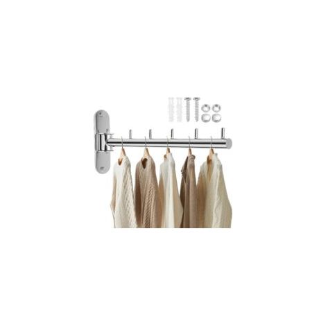 Porte-Vêtements Cintre Mural Étendoir Pliable en Acier Inoxydable (1/5)
