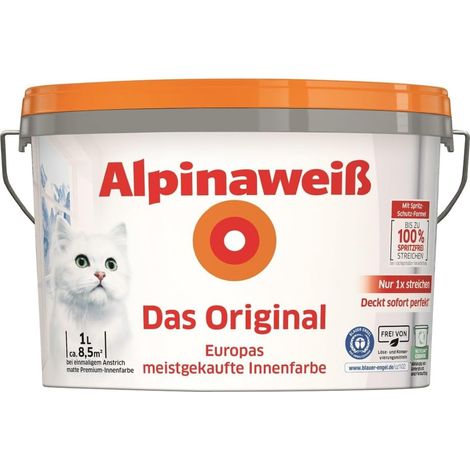 Alpinaweiß Das Original Spritzfrei 1,0 Ltr. Wand- und Deckenfarbe (1/5)