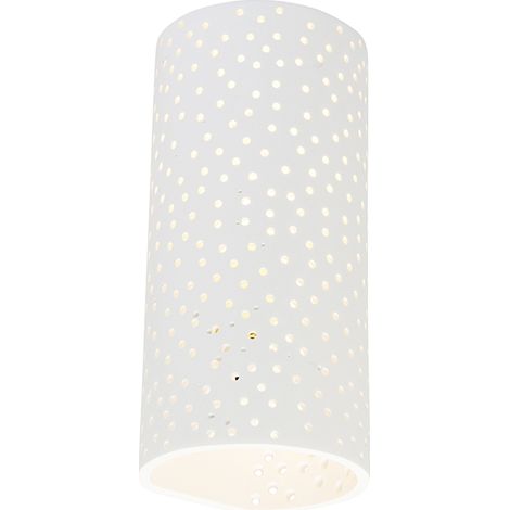 QAZQA Vintage zylinderförmige Wandleuchte weiß Gips - Mahou