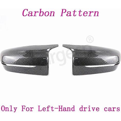 Schwarze Spiegelkappen in Carbonfaser-Optik als Ersatz für BMW 3er, 4er, 5er und 7er (G30, G28, G30, G31, G38, G22, G11, G12) – Baujahre 2016–2018 – Carbon-Optik – 2 Stück