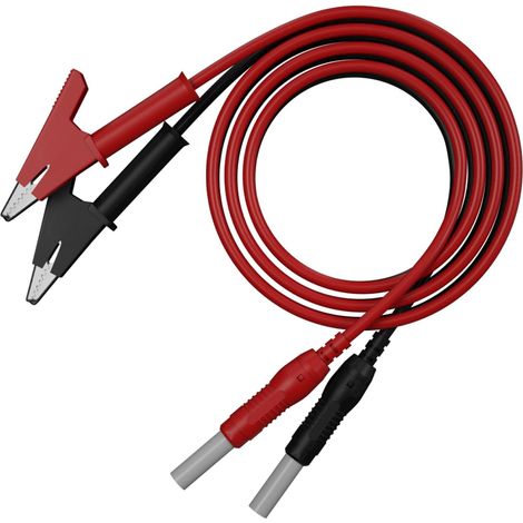 Lot de 2 câbles banane vers pinces crocodiles 4 mm fiches rétractables 100 cm de long pour multimètre tests électriques accessoires de laboratoire (1/5)