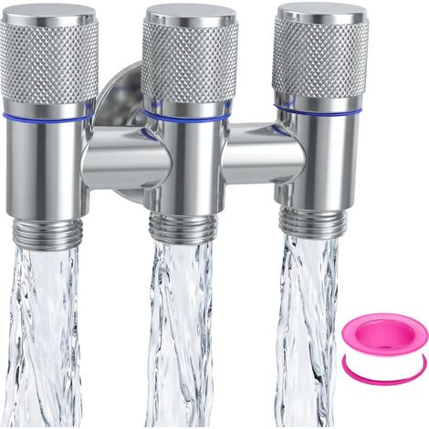 3 Way Angle Valve, 3 Way Angle Valve, 1/2" Combined Angle Valve, Multi-Function Reverse Valve, Inlet and Three Outputs Angle Valve, 3 Way Switch Valve for Machine (1/5)