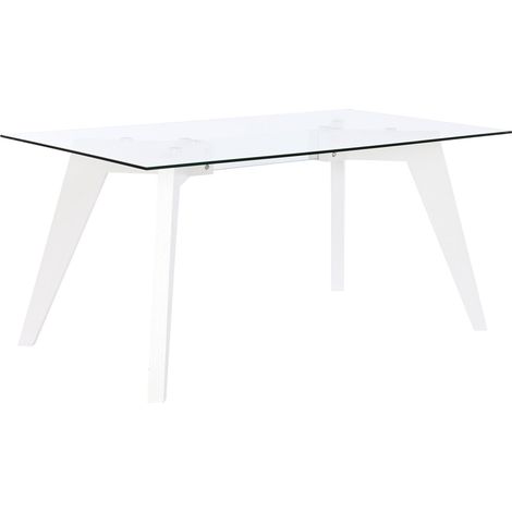Mesa Comedor Cristal Mdf 160X90X75 Templado Blanco (1/5)