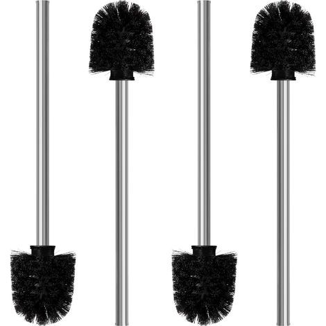 Jeu de 4 Brosses à Toilettes - Brosse à chiottes de 8 cm de diamètre - Balai de Nettoyage pour WC avec Manche en Acier Inoxydable - Balayette WC au Design élégant et Classe (1/5)
