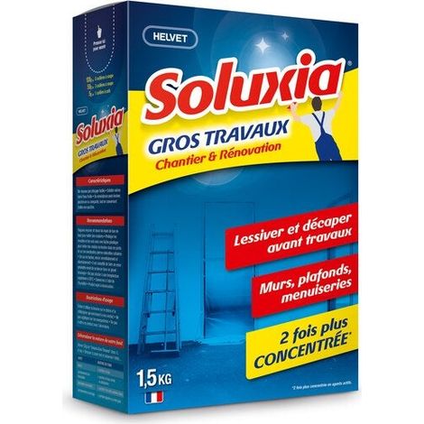 Lessive gros travaux en poudre 1,5 kg – Senteur pin – Préparation des surfaces avant rénovation – Évite chêne et châtaignier – Soluxia (1/4)