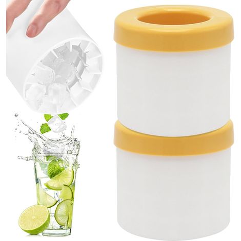 Bacs à glaçons en silicone, bacs à glaçons avec couvercles, lot de 2, gobelets à glaçons, mini bacs à glaçons, petits bacs à glaçons, bacs à glaçons réutilisables (1/5)